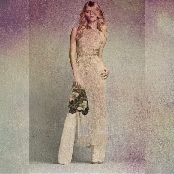 Vintage Brass Handle Black Lace Beaded Bag - Picture 9 of 16